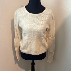 J. Crew Cream Cable Knit Sweater